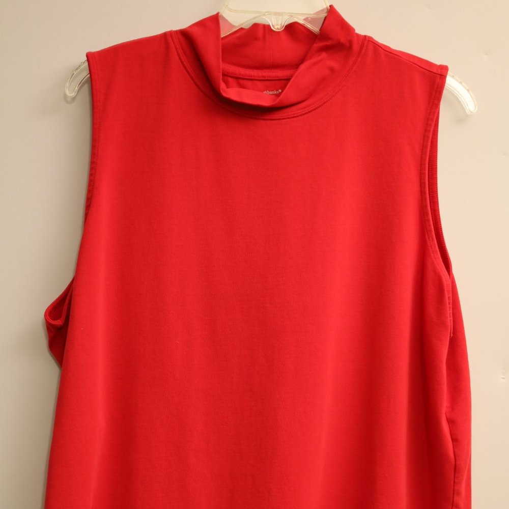 Red Mock Neck Top